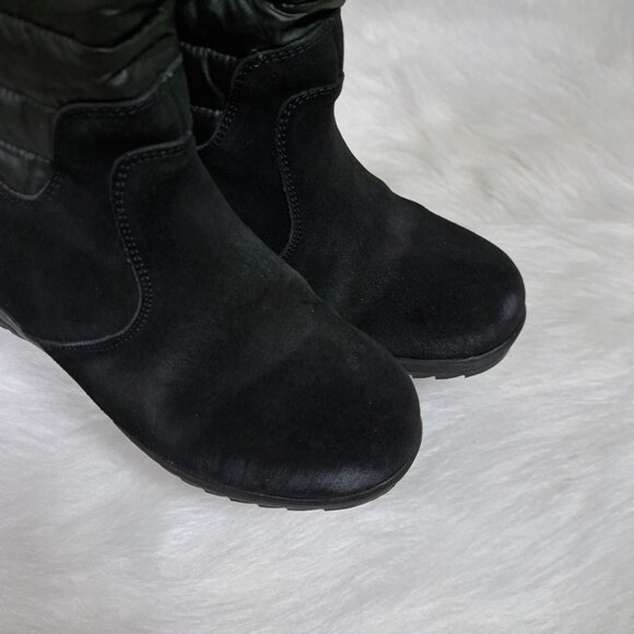 Lands End Suede Nylon Winter Snow Boots Size 8 - Picture 3 of 9